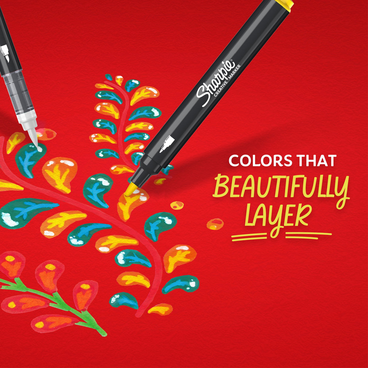 Marcadores creativos Sharpie con punta de pincel, 5 colores