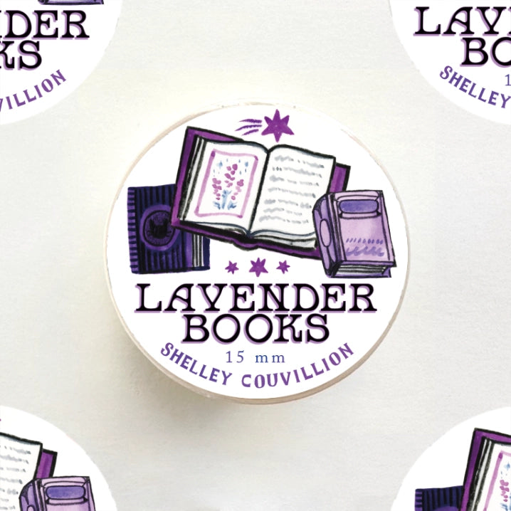 Add a little literary magic to your crafts with this Lavender Books Washi Tape!