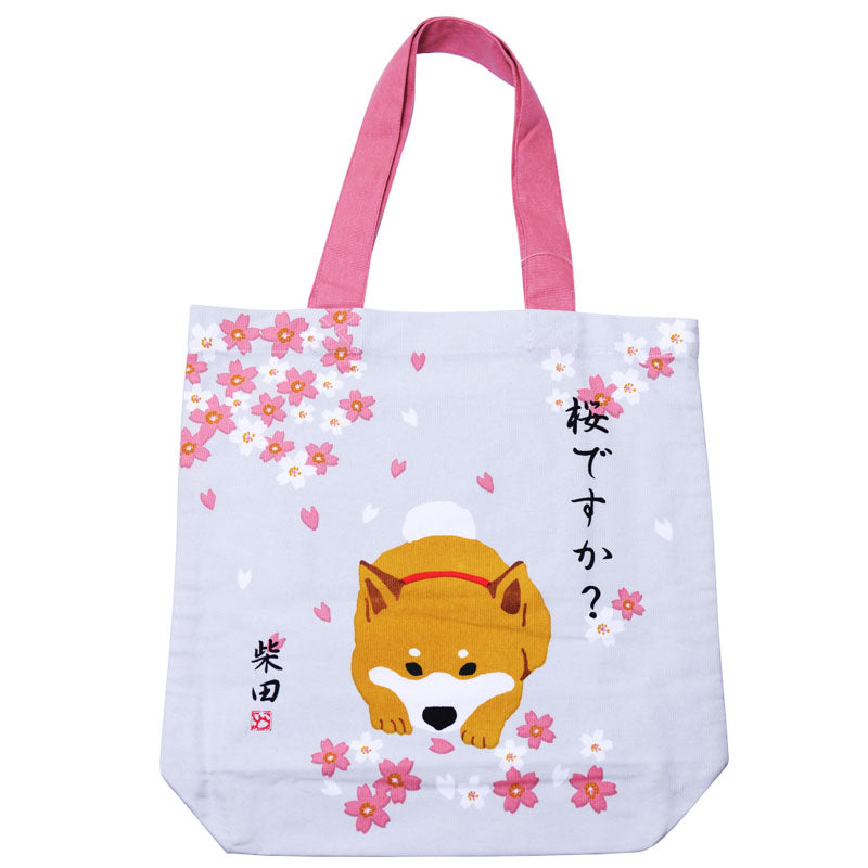 Shiba Cherry Blossom Tote Bag