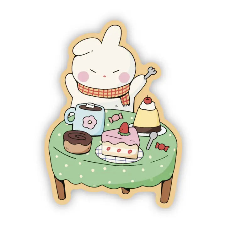 Enjoy a tea party with various sweet treats!
Dishwasher safe
Size: 2.4” x 2.7”
Soft matte vinyl