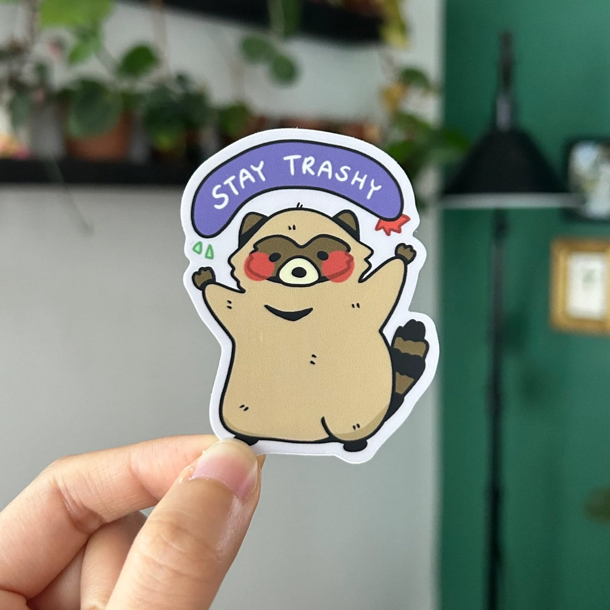 Shooley Stay Trashy Raccoon Vinyl Sticker
Our best friend - Trash Panda. Matte waterproof sticker for your laptop, phone, water bottles and more.
