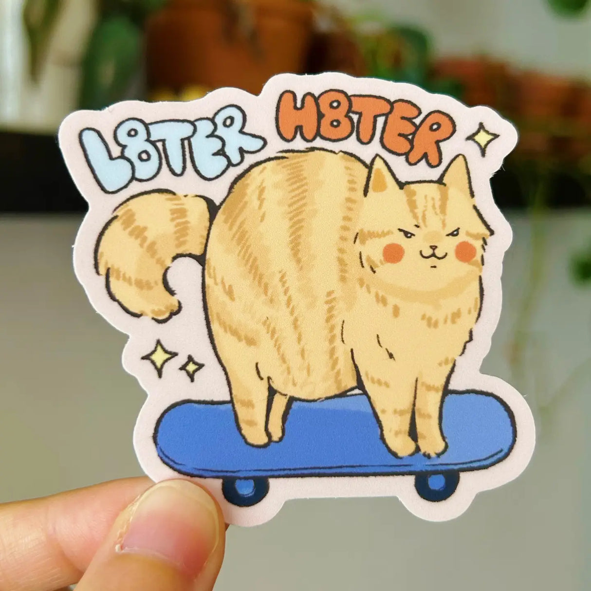 Sticker that shows you are not bothered by the haters.
Dishwasher safe
Size: 2.7”
Soft matte vinyl