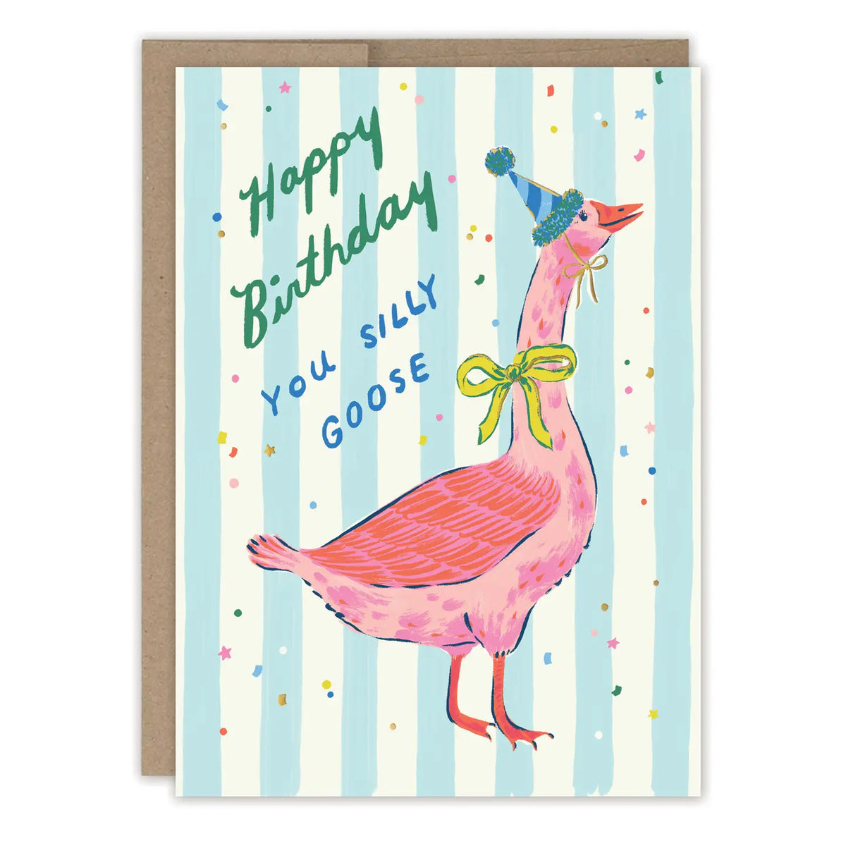 Silly Goose Birthday Card
Inside verse: May your year ahead be filled with fun and happiness
• Gold foil details
• Illustrated by Emily Taylor
• Size: A6, 4.5" x 6.25"
• Paired with a Kraft envelope
• Printed in the USA on beautiful FSC-certified 10% post-consumer waste recycled paper.
About The Artist: Emily Taylor draws and daydreams from her studio in a tiny town north of Toronto, Canada. Her work is best known for its feel of modern nostalgia, its painterly linework and joyful colors. 