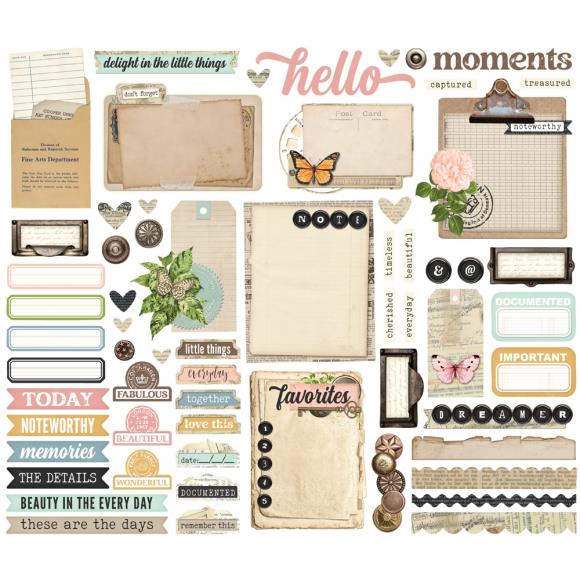 Perfect for card making, scrapbooking, junk journals and bookmaking, and any other paper crafting! Ephemera Pieces.
62 pieces of die-cut cardstock!