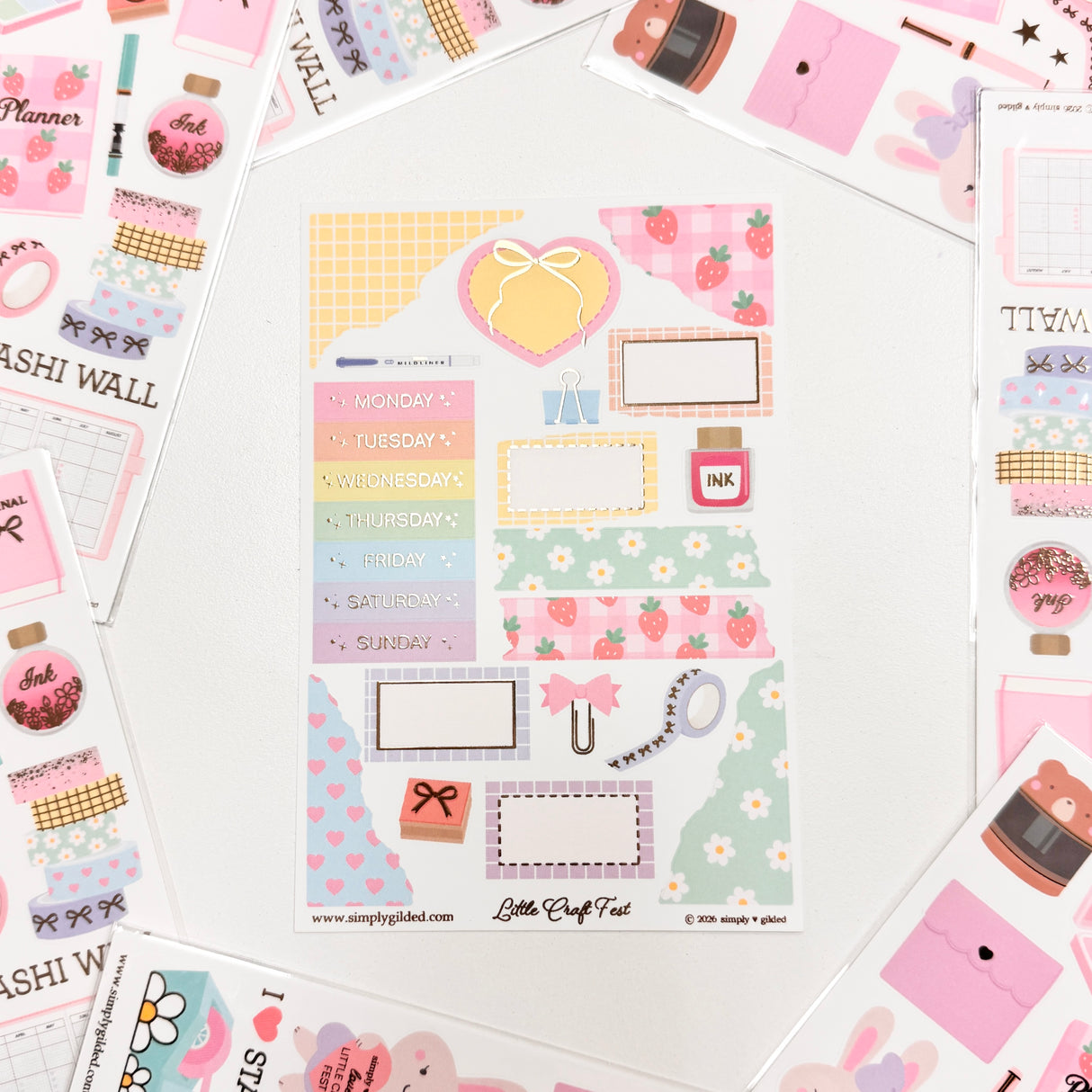 Simply Gilded Sticker Sheet - Little Craft Fest 2026 Exclusive
Celebrate the magic of Little Craft Fest with this limited‑edition sticker sheet from Simply Gilded. Designed exclusively for the fest event, this sheet features the signature elegance and charm the brand is known for—perfect for collectors and everyday planners alike.