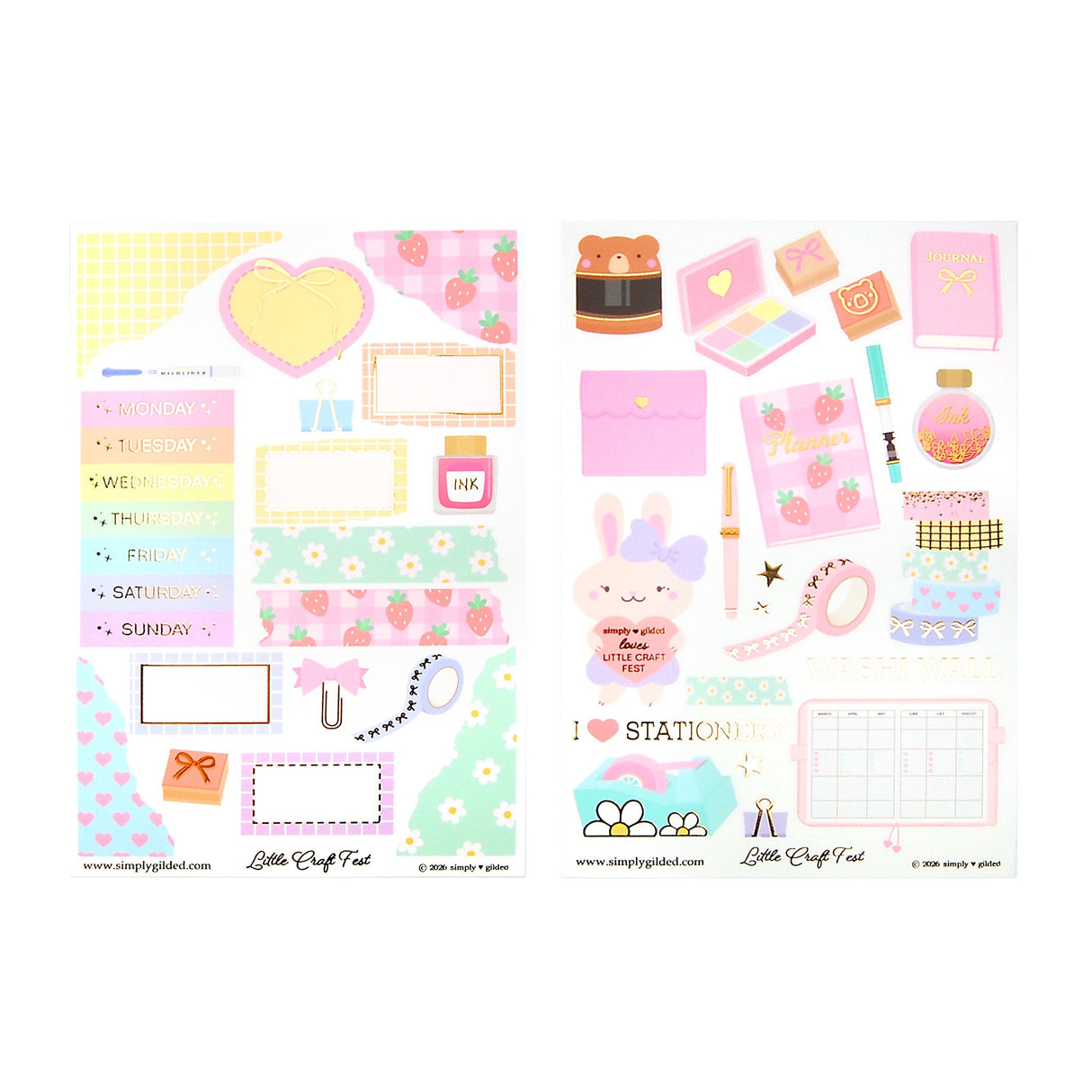 Simply Gilded Sticker Sheet - Little Craft Fest 2026 Exclusive