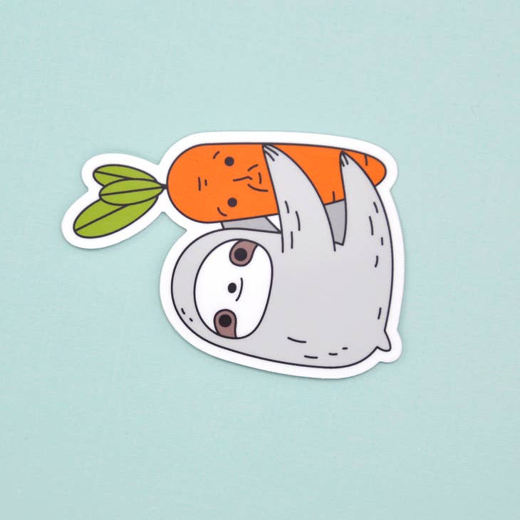 Sloth and Carrot Vinyl Sticker