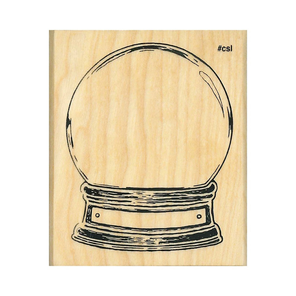 Snow Globe Rubber Stamp