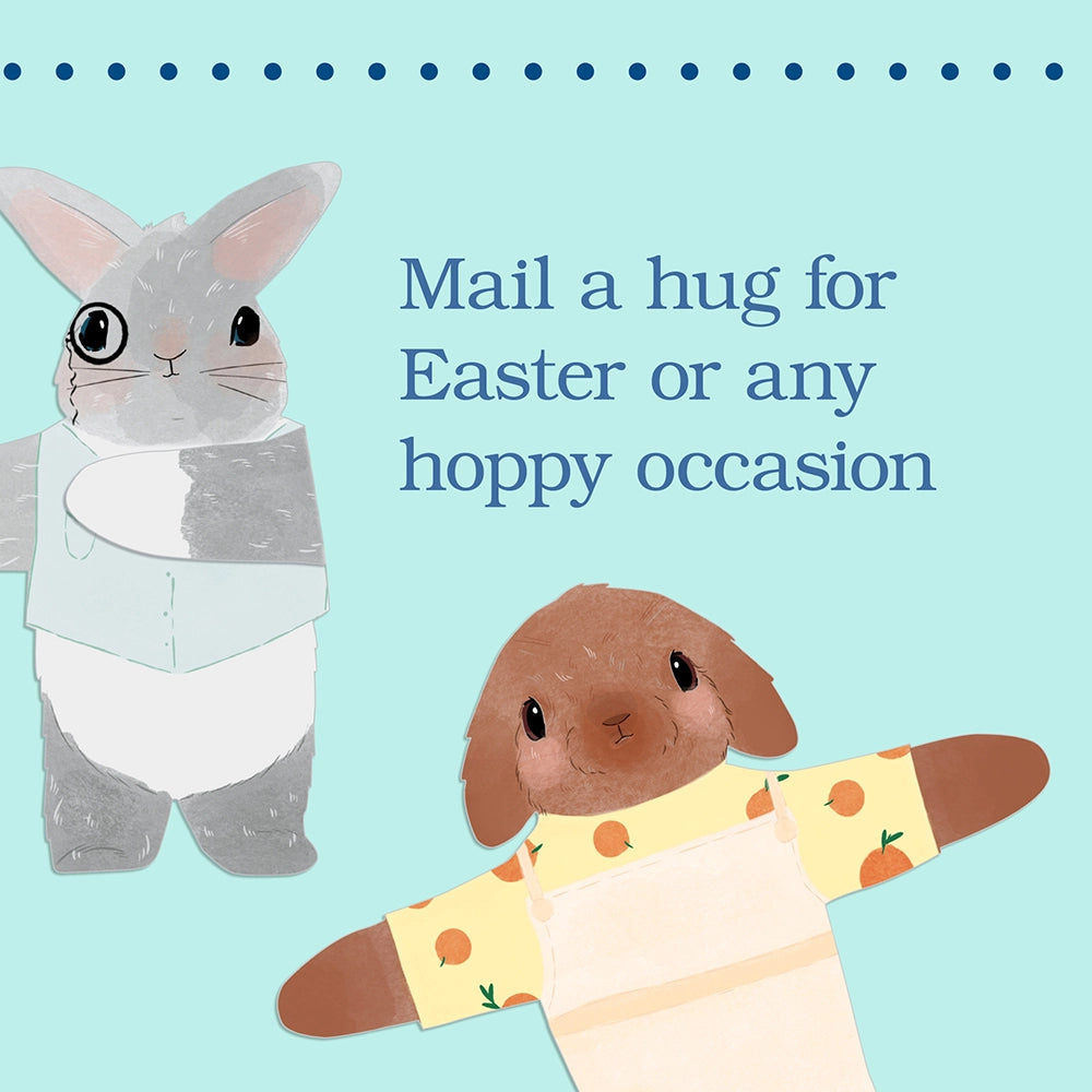 This adorable stationery lets you send your message wrapped up in a snuggly bunny hug! With folded hugging arms so the bunnies can sit up to be displayed, each of these 12 cute greeting cards and envelopes will send a big bunny snuggle to your friends and family. Perfect for hoppy occasions, springtime affections, Easter greetings, and any reason to send a long-distance hug.
VARIETY OF BUNNIES: This set includes four adorable bunny designs, appropriate for any occasion that requires a big hug, happy or sad