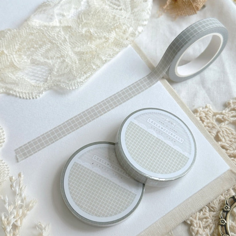 Soft Sage Green Grid Washi Tape 8mm