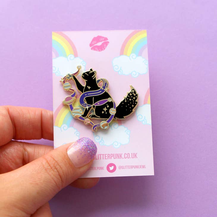 Solar Cat Enamel Pin