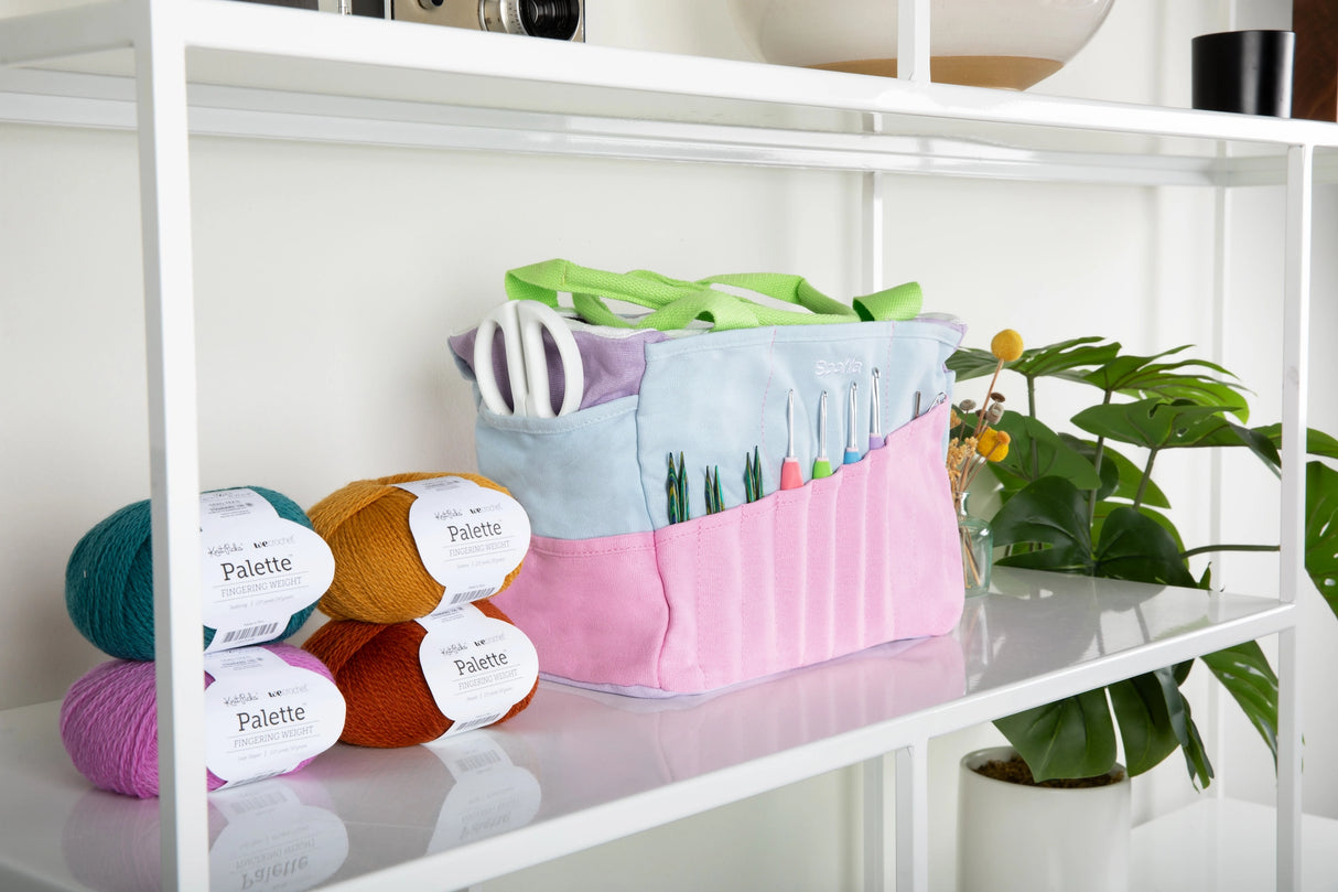 Your art is bold. Your bag should be too. The world's most loved art supply bag, pottery tool bag & knitting project bag – backed by over 10,000 global artists!
✌️ 15 stunning colors ✌️
🌈 Over 30 Pockets Of Varying Sizes
🌈 Slanted Skinny Pockets : For your most-loved tools that beg for your attention (carving tools, knitting needles, crochet hooks
🌈 Large Interior Storage + 2 interior pockets: Perfect for carrying glazes, knitting yarn, crochet supplies, and craft supplies
🌈 Phone & Wallet Compartment