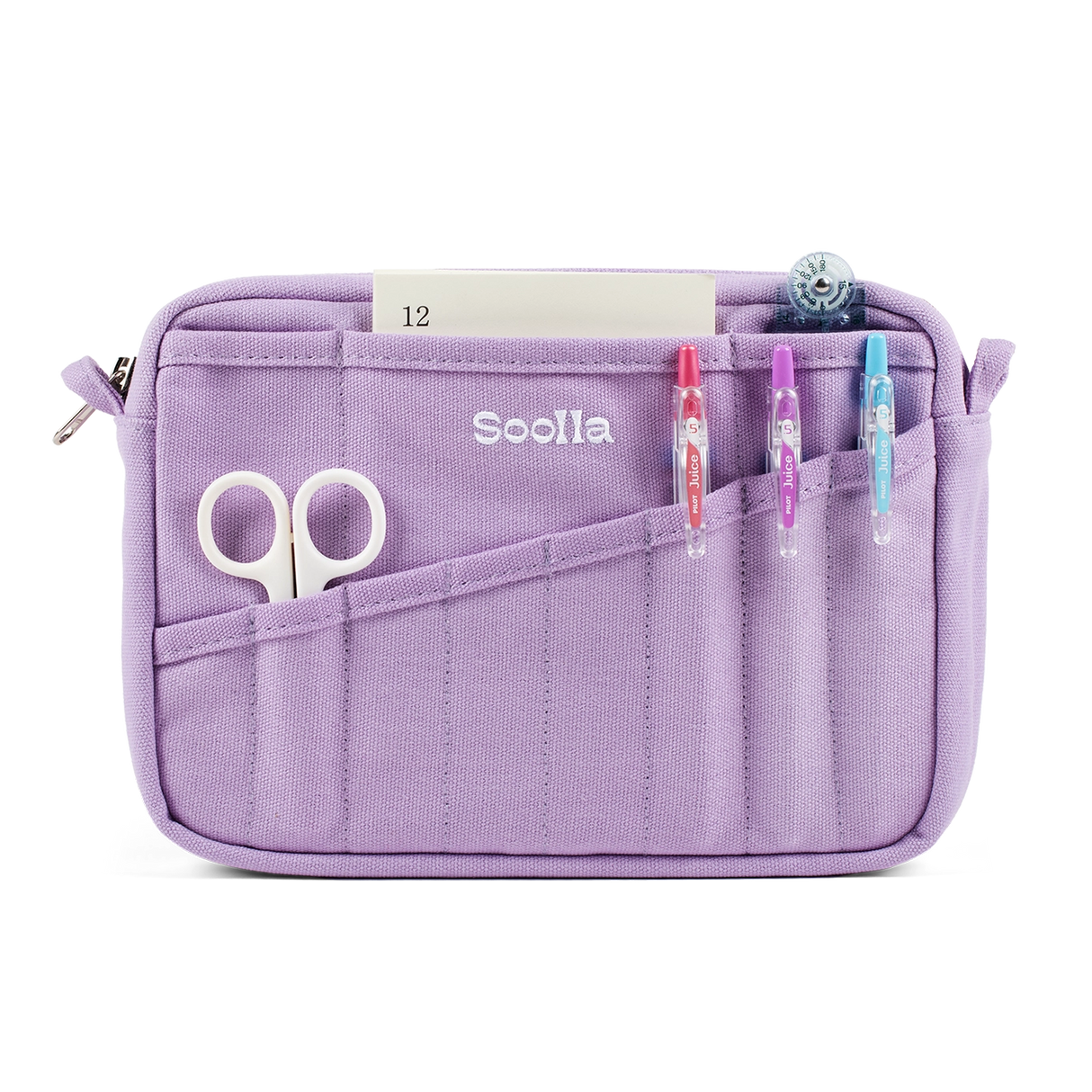 A compact carry-all pouch for artists, makers, and stationary lovers who appreciate a little order in their chaos. Structured enough to hold its form, soft enough to fit anywhere, and fully machine-washable for the days that get a little messy — your tools, pens, and creative essentials stay safe, visible, and ready wherever you go.
Inside, 20 pockets make space for art supplies, stationary essentials, and an A5 notebook, all secured by a smooth YKK zipper. Sized to fit within larger bags or carry on its o