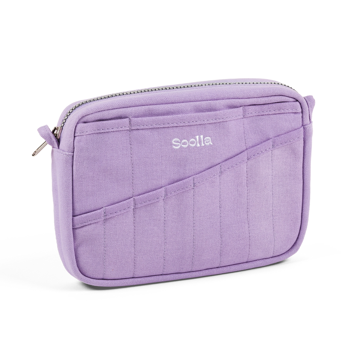 A compact carry-all pouch for artists, makers, and stationary lovers who appreciate a little order in their chaos. Structured enough to hold its form, soft enough to fit anywhere, and fully machine-washable for the days that get a little messy — your tools, pens, and creative essentials stay safe, visible, and ready wherever you go.
Inside, 20 pockets make space for art supplies, stationary essentials, and an A5 notebook, all secured by a smooth YKK zipper. Sized to fit within larger bags or carry on its o