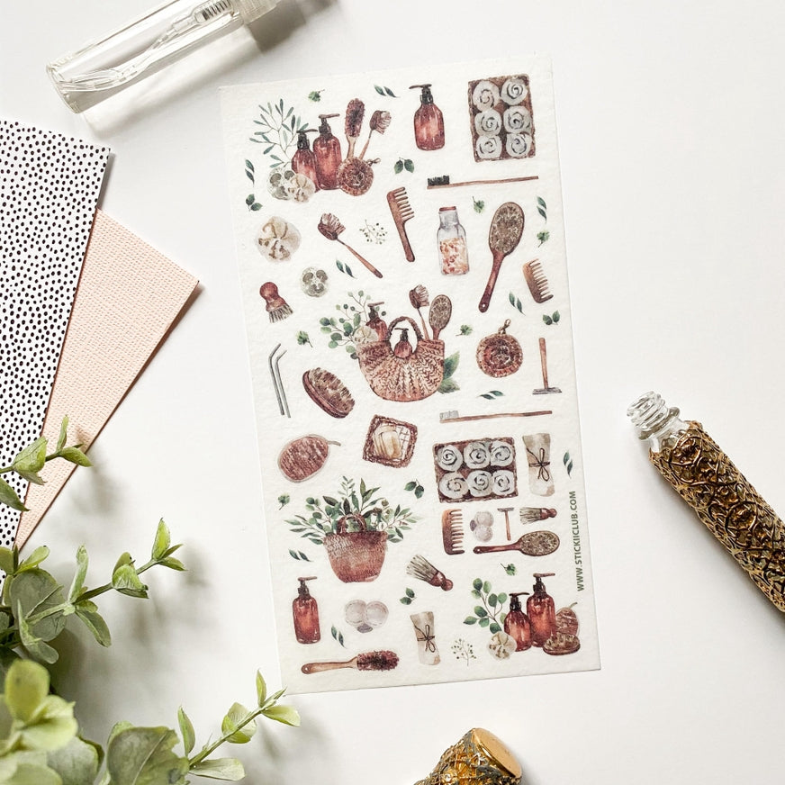 Hoja de calcomanías para un día de spa