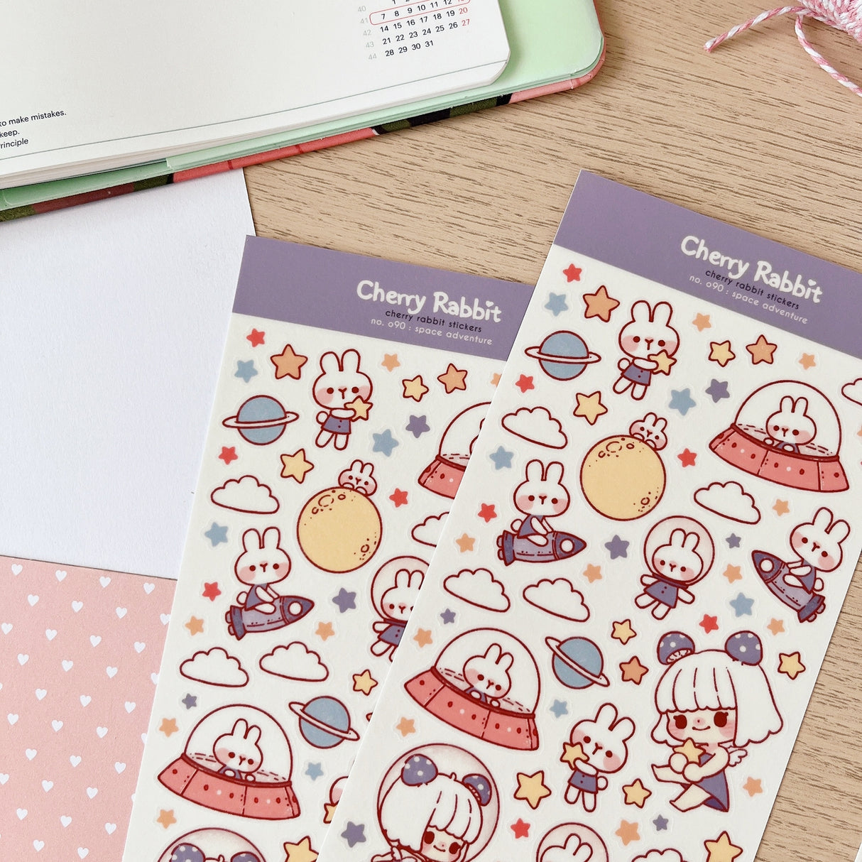 Cherry Rabbit Space Adventure Sticker