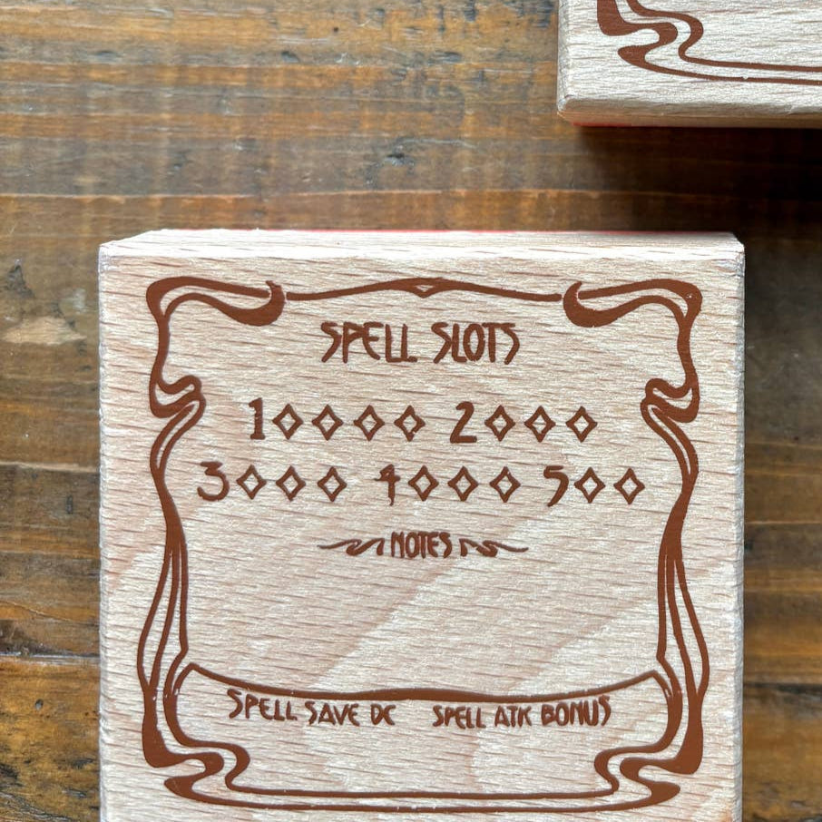 Spell Slot Rubber Stamp For Dnd Half Caster