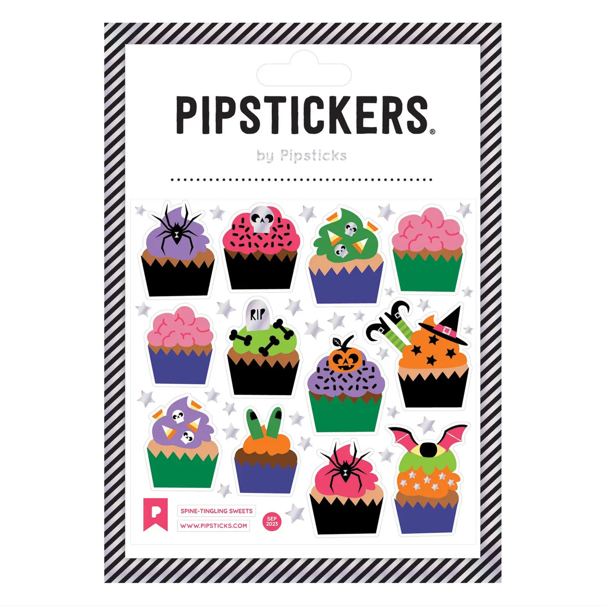 PipStickers are the PERFECT gift for the sticker lover in your life - even if it's you! These unique PVC designs with holographic silver foil accents come on a clear backing and cannot be found anywhere else.
Includes one 4" x 4" sheet of Spine-Tingling Sweets PipStickers and includes the Pipsticks manifesto.