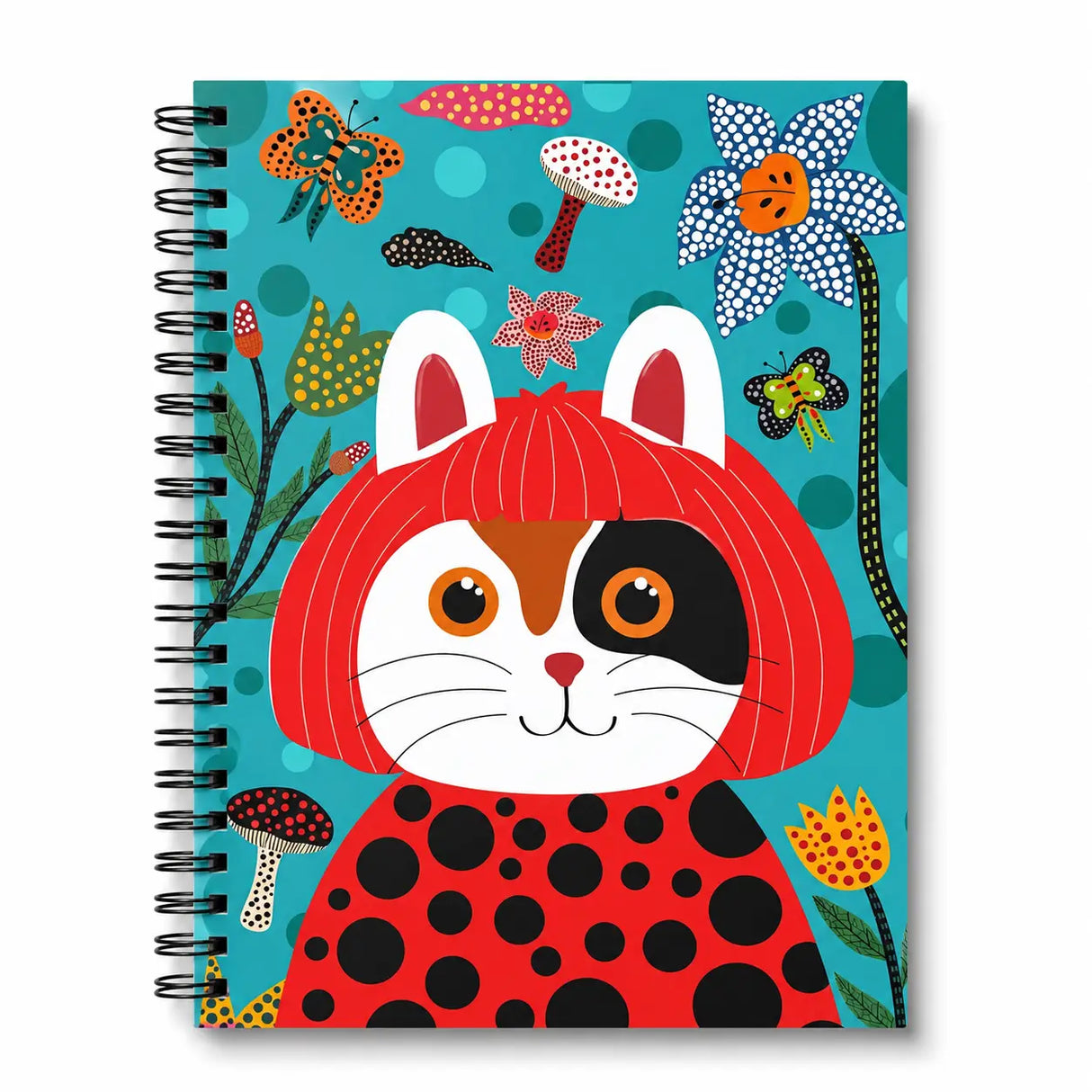 Spiral Notebook - Museum Collection: Yayoi Kusameow Calico
A cheerful, everyday notebook designed to brighten your workspace and spark creativity. Whether you’re journaling, planning, doodling, or organizing your day, it’s a delightful companion for home, school, or the office.
A-5 Spiral Notebook
5 3/4" x 8 1/4"
Sturdy double-spiral binding
Heavy Cover Stock with 3 layers of 400 gsm
160 ruled pages
Natural white text paper