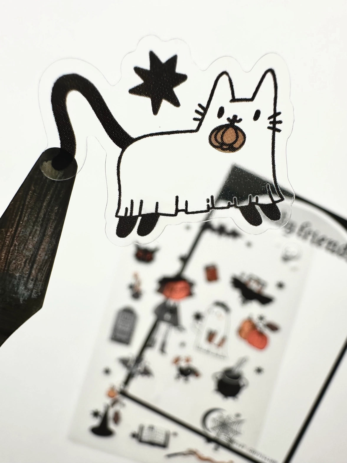 The Spooky Friends sticker sheet has illustrations by Shelley Couvillion. I draw everything myself! No AI here. This set pairs perfectly with the Pumpkin and Spice stamp washi tape. Perfect for journaling, especially for those of us with a goth or fantasy or dark academia aesthetic. Or maybe if you just love Halloween all year long. Spooky Cute humans assemble!