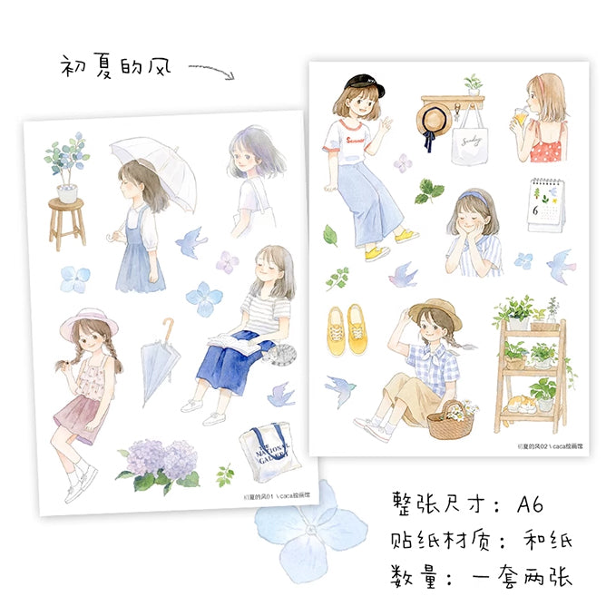 Spring Breeze Sticker Sheet A6 (Set of 2)