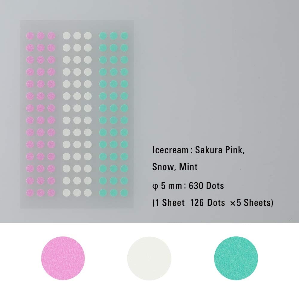 Stalogy Circular Masking Tape Patches 5mm - Shuffle Ice Cream