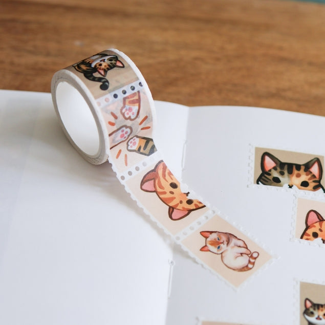 Tabby Cats Stamp Washi Tape