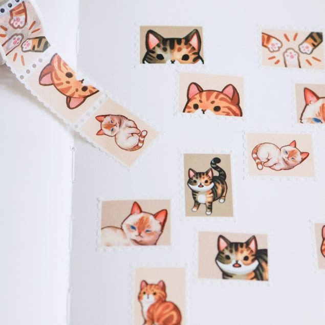 Tabby Cats Stamp Washi Tape Thousand Skies