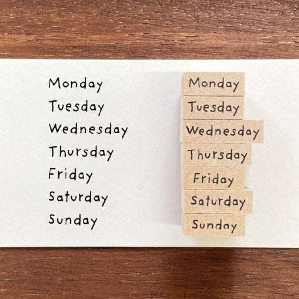 Stamp Marche Planner Wooden Stamp Set - Weekdays
Add a touch of charm and structure to your planning with this weekday wooden stamp set. Perfect for journals, planners, calendars, and creative projects, these stamps make it easy to mark days of the week with a neat, consistent look. Whether you're organizing schedules, creating weekly spreads, or decorating your planner, this set adds both function and personality to your routine.
Made in Japan with high‑quality wood and rubber, it delivers crisp impressi