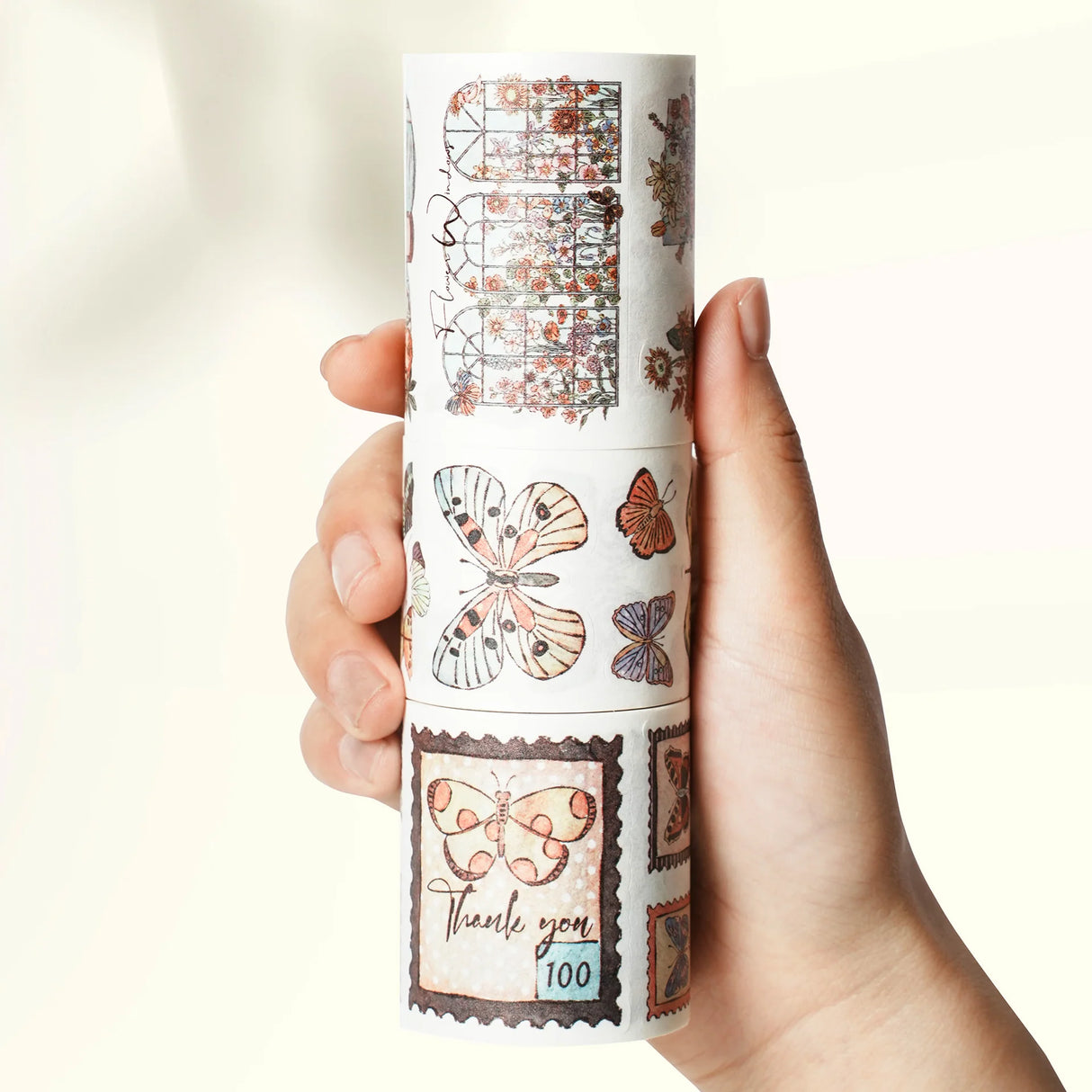 Love butterflies? Obsessed with vintage stamps? This one’s for you. Our Stamped Wings Washi Tape Sticker Set brings together dreamy butterflies, delicate florals, and charming postal vibes — all wrapped up in a washi tape that peels off like stickers! Perfect for decorating letters, journals, planners, or anything else that could use a flutter of whimsy and a sprinkle of nostalgia.
Brand: WT (The Washi Tape Shop)
3 piece washi sticker set
Width: 40mm x 1; 50mm x 1; 60mm x 1
Length: 5 meters