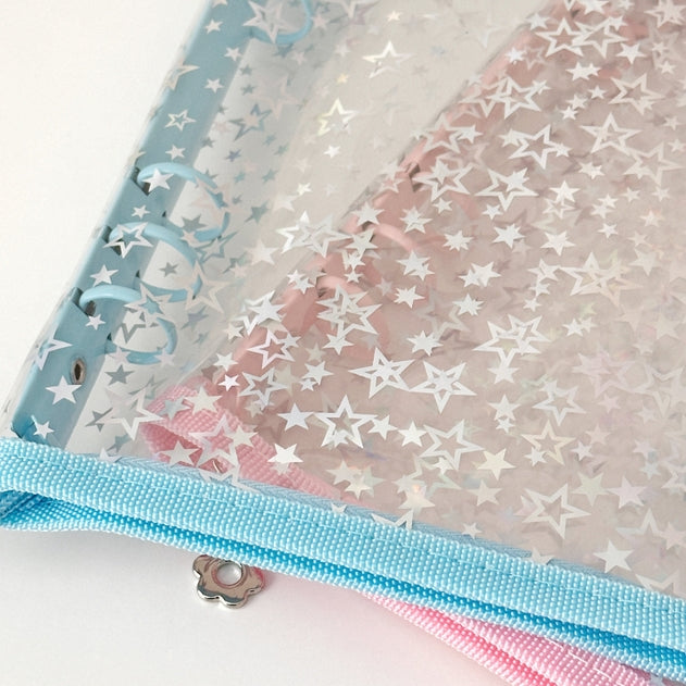 Star Zip File Folder with Rings A5