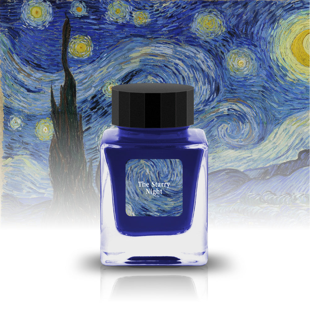 The Starry Night Ink
The Respect Collection pays homage to artistic masterpieces with inks that display the vibrant colors found in these artworks. These inks are also a part of the Crystal Line which has been produced specifically for glass pens.
RGB: 25, 25, 112
Blue
30ml
Glass Pen Only
