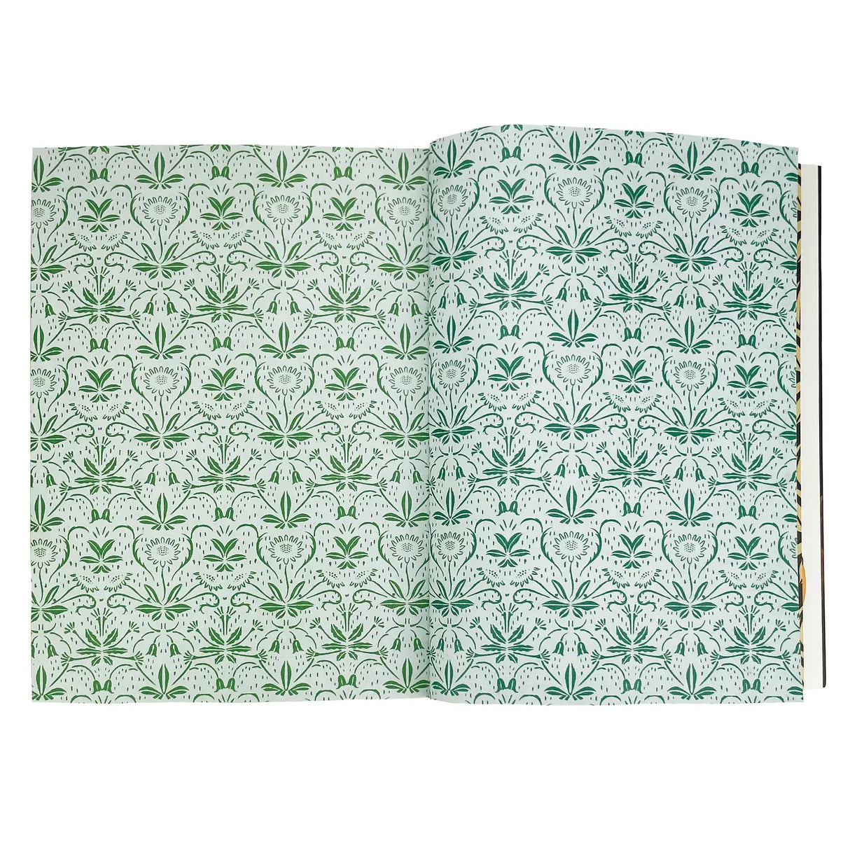 Sticker Emporium: Woodlandia Sticker Book Patterned paper with green floral design on a white background