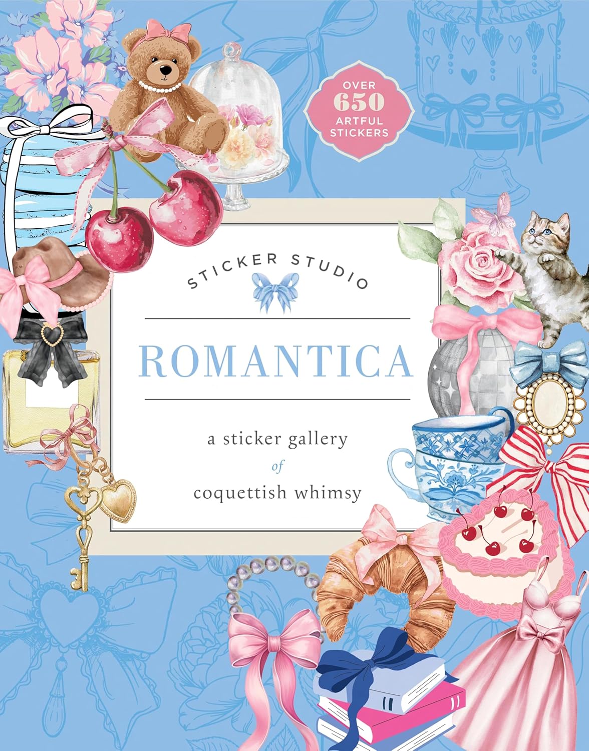 Whether you’re an artist, a decorator, or a sticker collector, Sticker Studio: Romantica will inspire your creativity with more than 650 gorgeous, full-color stickers. This gallery of high-quality sticker art and dreamy quotes celebrates coquette style, softness, and girlhood in gorgeous color. Indulge your imagination in page after page of delicate flowers, adorable bows, elegant cocktails, delectable treats, sweet cherries, Parisian fashion, and so much more with this romantic collection of whimsical