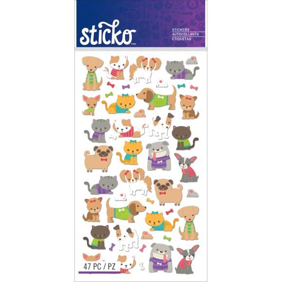 Sticko Themed Stickers - Tiny Cats & Dogs
