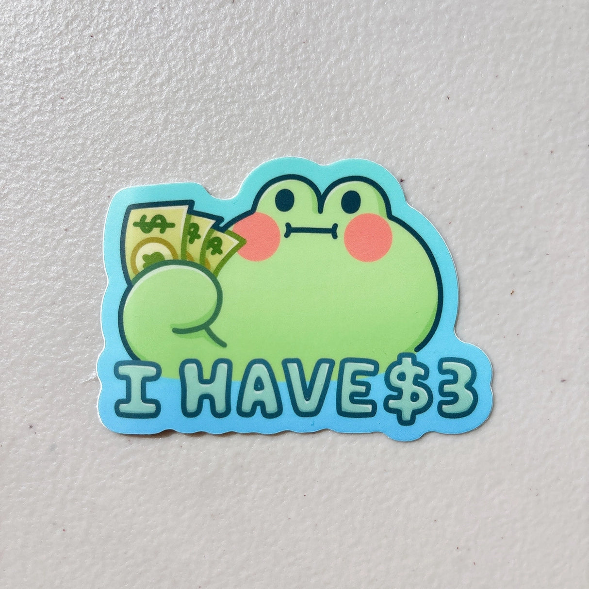 StickyRiceCo - I Have $3 Matcha the Frog Vinyl Sticker