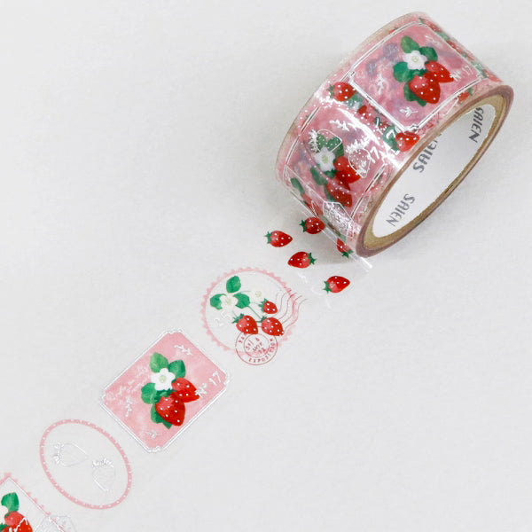 Saien Strawberry Stamp Story Clear Tape