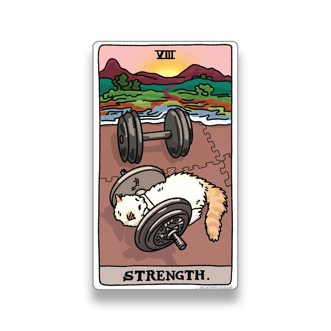 Pegatinas de memes de gatos del Tarot de la Fuerza (Arcanos Mayores)