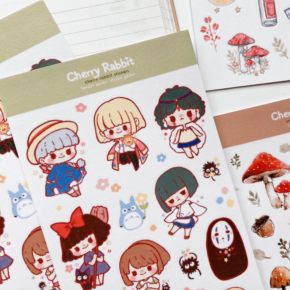 Cherry Rabbit Studio Ghibli Sticker Sheet