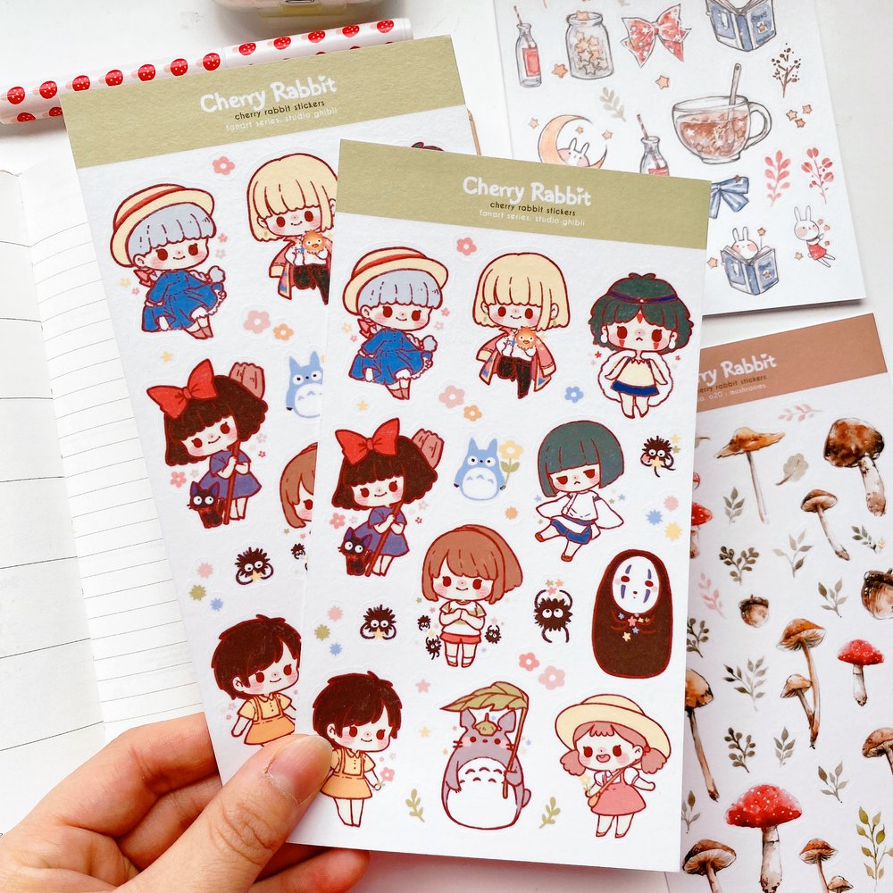 Cherry Rabbit Studio Ghibli Sticker Sheet