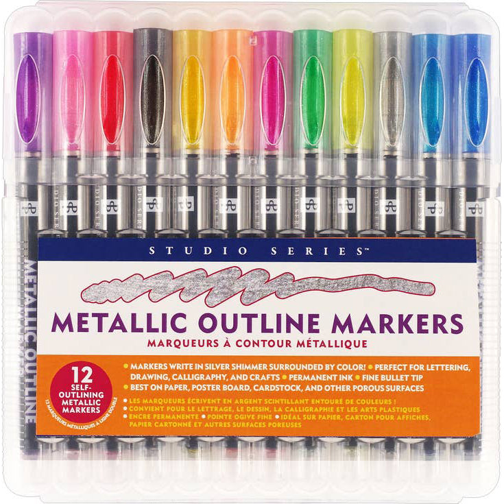 Studio Series Metallic Outline Markers (Set of 12)