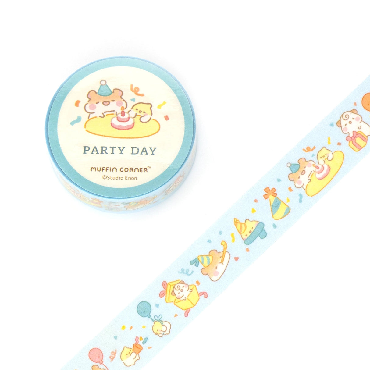 Cute washi tape featuring Muffinmaru and friends’ birthday party. This washi tape is great for arts and crafts or embellishing your journals.
Dimensions: 0.6" x 32.8’ (1.5cm x 10m)
Please note that color may differ slightly depending on device display.