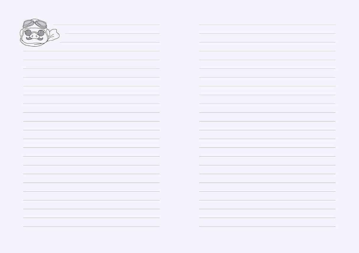 Take to the skies with this handy journal featuring rarely-seen concept art from Porco Rosso, Studio Ghibli's fantasy film about a bounty hunter under a mysterious spellÑand his ace flying adventures.
Complete with full-color artwork on the front and back covers, five interior spreads of concept art, and spot illustrations throughout, this journal is the perfect keepsake for Studio Ghibli fans and animation enthusiasts of all ages.