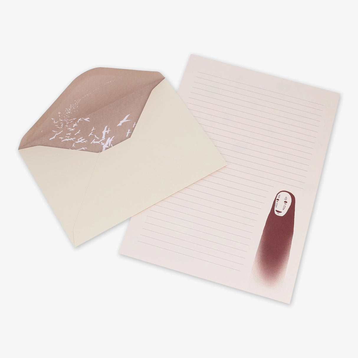 Add a touch of magic and whimsy to your correspondence with this stationery set featuring beloved characters from Spirited Away, Studio Ghibli’s award-winning film about a young girl’s journey through the spirit realm.
This set includes 30 letter-writing sheets (6 unique designs) featuring iconic characters and scenes from the film, 30 coordinating envelopes, plus 70 stickers.