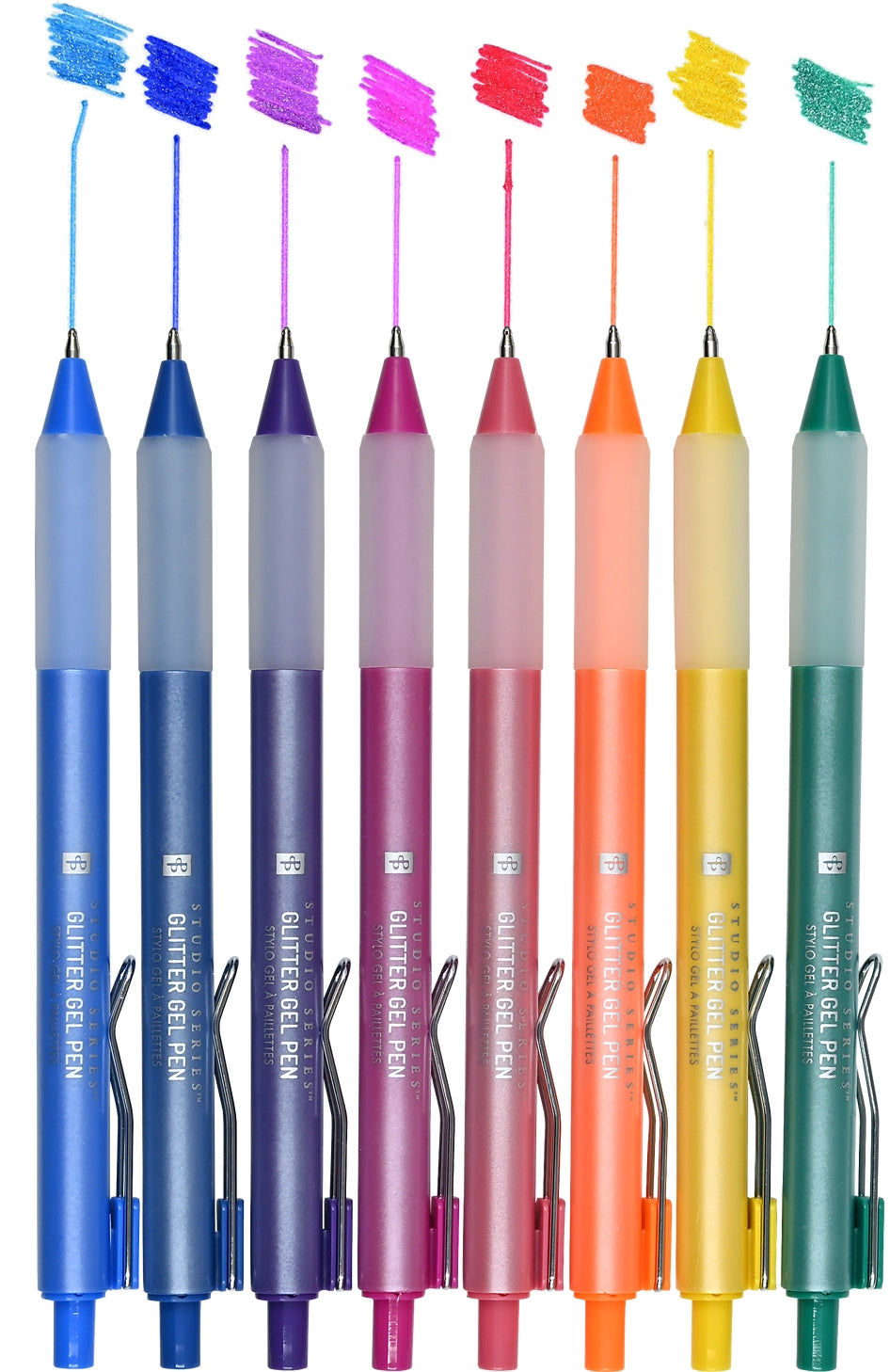Quick-drying fine-tip gel pens with brilliant glitter colors provide a seamless flow of ink for a flawless writing experience!
Retractable gel pens are perfect for journaling, drawing, crafting, and more!
Smudge-free.
No bleed-through.
Choose from a palette of 8 glitter colors to bring pizzazz to all your creative projects! Purple, dark blue, light blue, yellow, orange, pink, red, and green.
Sparkly, vibrant colors that shimmer!
Precise 1.0 mm nibs.
Ergonomic rubber grip for comfort.
Durable clip provides