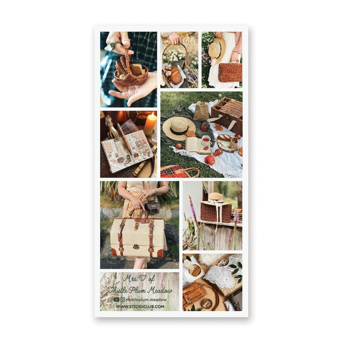 Hoja de pegatinas de viajes con estilo