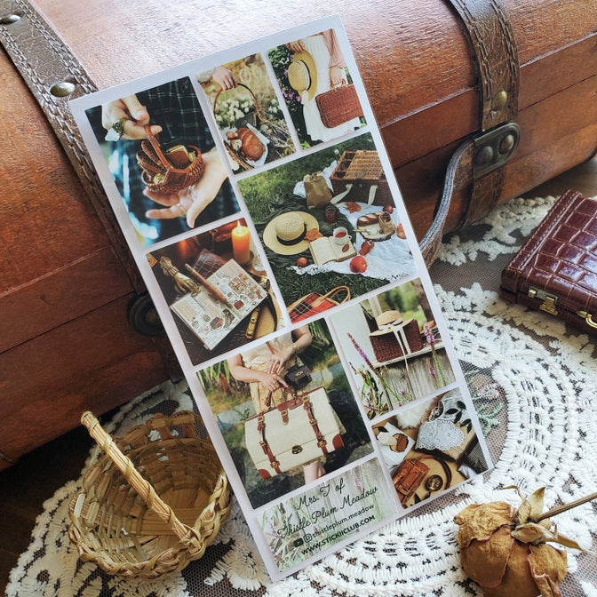 Hoja de pegatinas de viajes con estilo