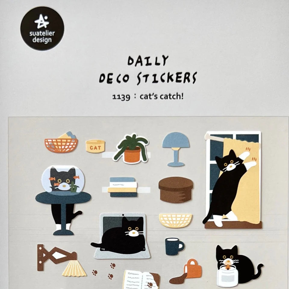 This adorable sheet features curious cats, their daily antics, and the little treasures they discover—perfect for cat lovers and stationery fans alike. Known for their soft colors and playful aesthetic, Suatelier stickers add an instant dose of warmth and whimsy wherever you place them.
• This package includes 1 sheet of sticker
• Package measures approx. 8" x 3.5"