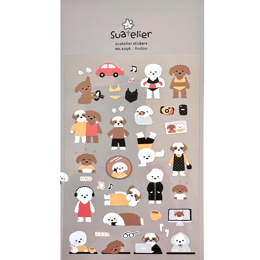 Meet Hodoo, the adorable pup ready to brighten your journal, planner, or happy mail. This Suatelier sticker sheet features playful puppy‑life illustrations that bring charm, warmth, and a touch of whimsy to any creative project.
• This package includes 1 sheet of sticker
• Package measures approx. 8" x 3.5"