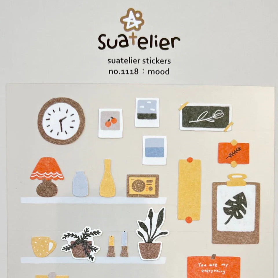 Bring a touch of charm and personality to your planners, journals, and creative projects with the Suatelier “Mood” Sticker Sheet. Known for their soft colors and playful aesthetic, Suatelier stickers add an instant dose of warmth and whimsy wherever you place them.
This sheet features a curated mix of cozy, expressive icons—perfect for capturing everyday feelings, decorating your diary, or adding a sweet accent to letters and gifts. Their matte finish and gentle tones make them easy to pair with any statio